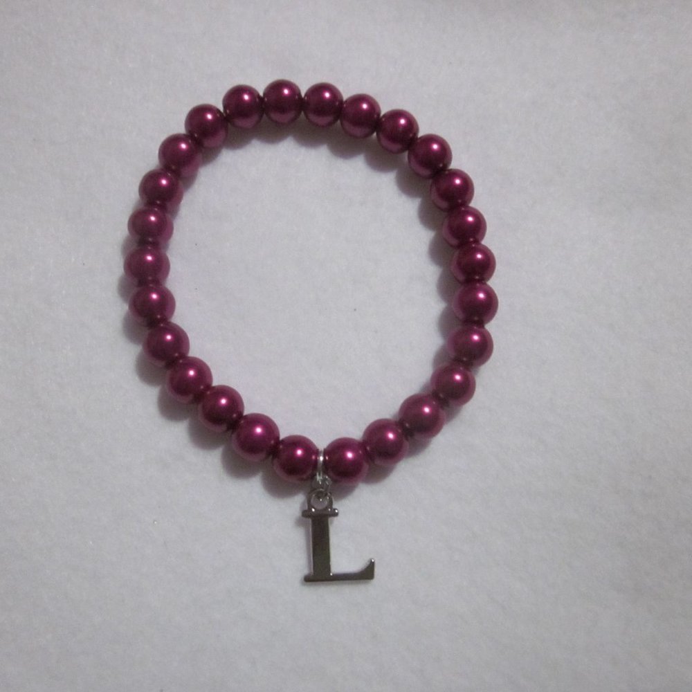 Fuchsia Initial L Bracelet.